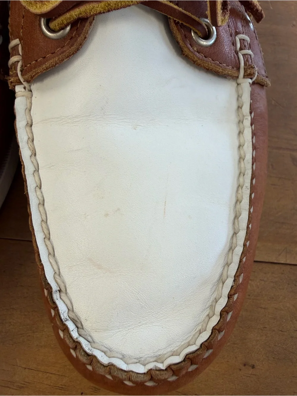 Ralph Lauren Brown and White Leather Boat Shoes - Picture 6 of 7